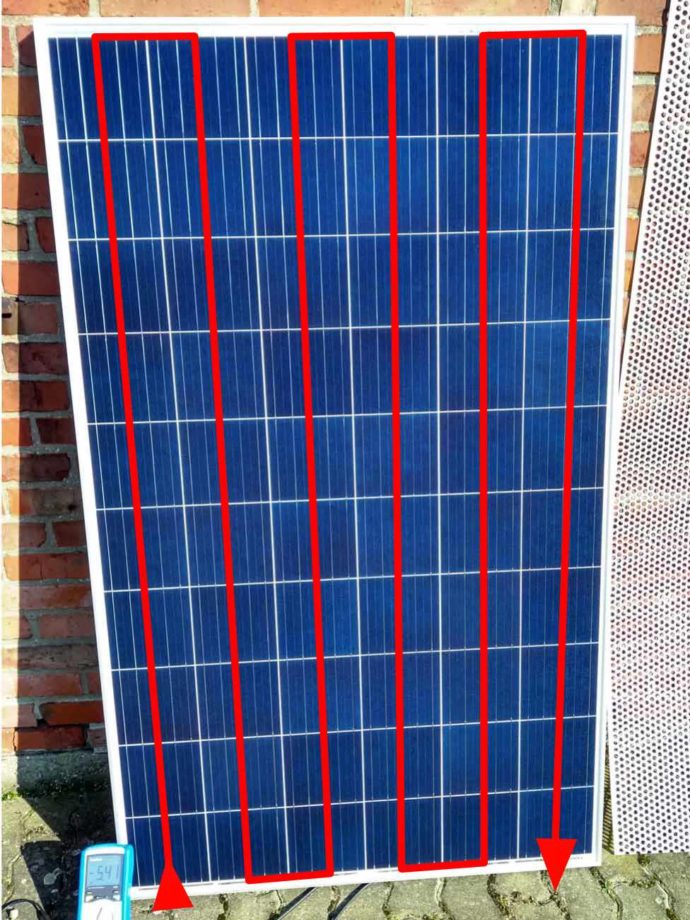 Solarpanel Stromfluss