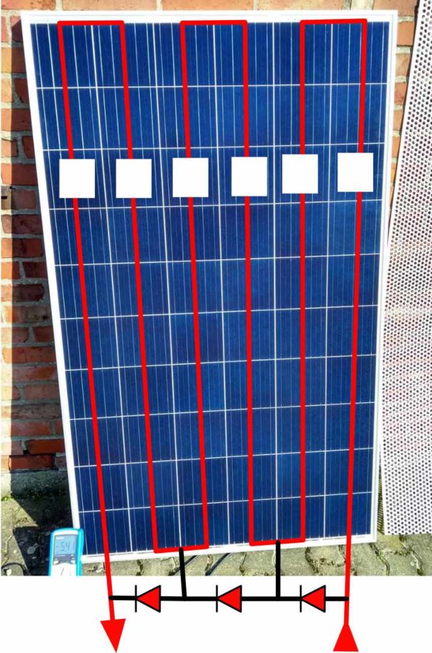 Bypassdioden im Solarpanel